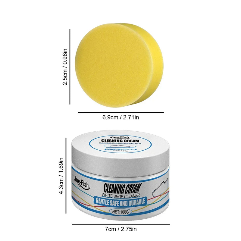 100 / 200g Creme de Limpeza de Sapato Branco Limpeza Multifuncional Clareamento Clareamento e Amarelecimento Manutenção de Calçados Esportivos