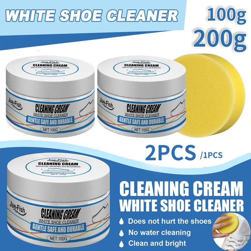 100 / 200g Creme de Limpeza de Sapato Branco Limpeza Multifuncional Clareamento Clareamento e Amarelecimento Manutenção de Calçados Esportivos